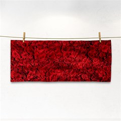 Rose Roses Flowers Red Valentine Hand Towel by Pakrebo