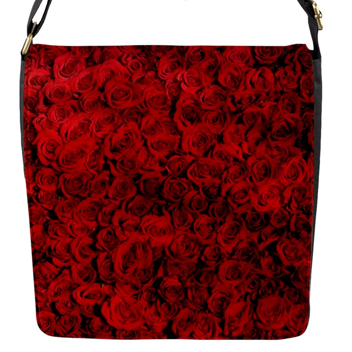 Rose Roses Flowers Red Valentine Flap Closure Messenger Bag (S)