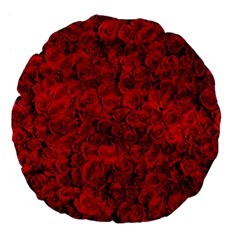 Rose Roses Flowers Red Valentine Large 18  Premium Flano Round Cushions by Pakrebo