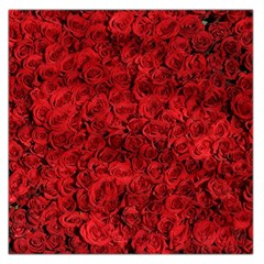 Rose Roses Flowers Red Valentine Large Satin Scarf (square) by Pakrebo