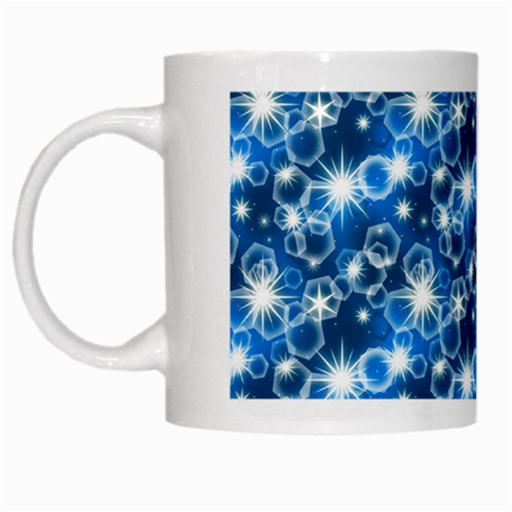 Star Hexagon Blue Deep Blue Light White Mugs