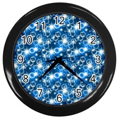 Star Hexagon Blue Deep Blue Light Wall Clock (black) by Pakrebo