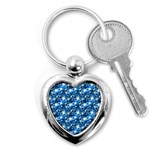 Star Hexagon Blue Deep Blue Light Key Chains (Heart)  Front