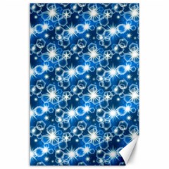 Star Hexagon Blue Deep Blue Light Canvas 24  X 36  by Pakrebo