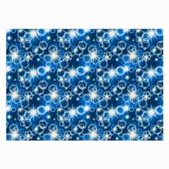 Star Hexagon Blue Deep Blue Light Large Glasses Cloth (2-side) by Pakrebo