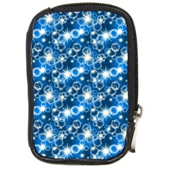 Star Hexagon Blue Deep Blue Light Compact Camera Leather Case by Pakrebo