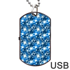 Star Hexagon Blue Deep Blue Light Dog Tag Usb Flash (two Sides) by Pakrebo