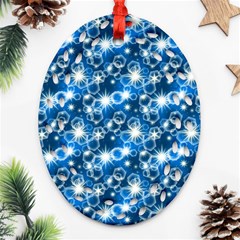 Star Hexagon Blue Deep Blue Light Ornament (oval Filigree) by Pakrebo