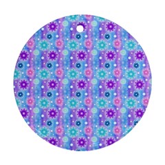 Flowers Light Blue Purple Magenta Ornament (round) by Pakrebo