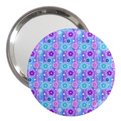 Flowers Light Blue Purple Magenta 3  Handbag Mirrors by Pakrebo