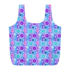 Flowers Light Blue Purple Magenta Full Print Recycle Bag (l) by Pakrebo