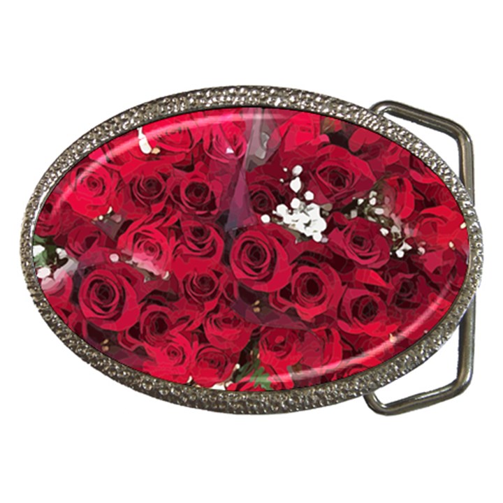 Roses Baby S Breath Bouquet Floral Belt Buckles