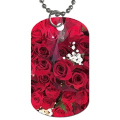 Roses Baby S Breath Bouquet Floral Dog Tag (one Side) by Pakrebo