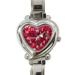 Roses Baby S Breath Bouquet Floral Heart Italian Charm Watch Front