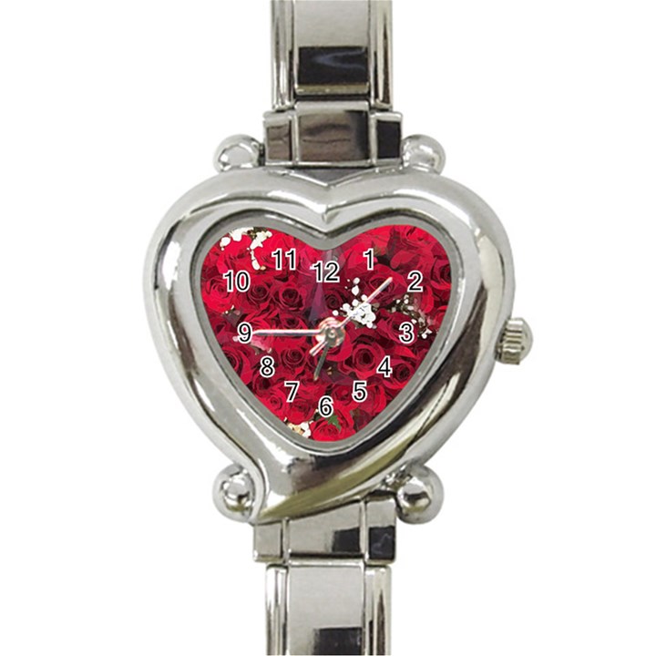 Roses Baby S Breath Bouquet Floral Heart Italian Charm Watch