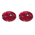 Roses Baby S Breath Bouquet Floral Cufflinks (Oval) Front(Pair)