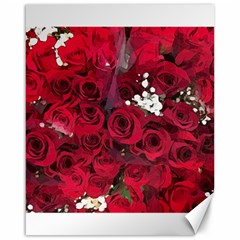 Roses Baby S Breath Bouquet Floral Canvas 16  X 20  by Pakrebo