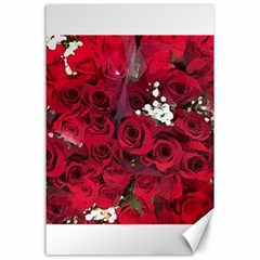 Roses Baby S Breath Bouquet Floral Canvas 24  X 36  by Pakrebo