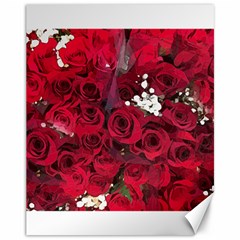 Roses Baby S Breath Bouquet Floral Canvas 11  X 14  by Pakrebo