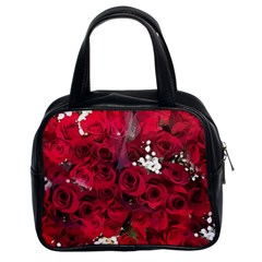 Roses Baby S Breath Bouquet Floral Classic Handbag (two Sides) by Pakrebo