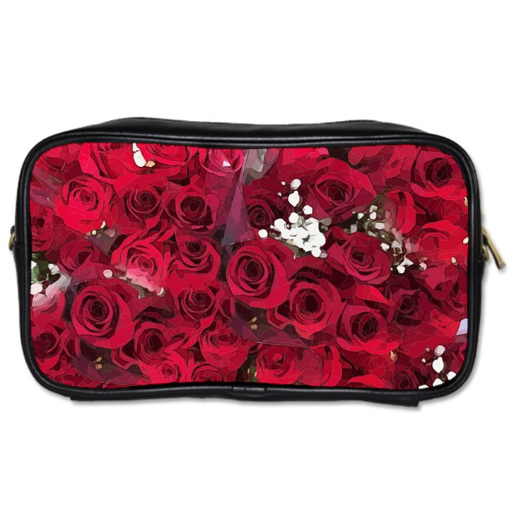 Roses Baby S Breath Bouquet Floral Toiletries Bag (One Side)