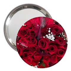 Roses Baby S Breath Bouquet Floral 3  Handbag Mirrors by Pakrebo