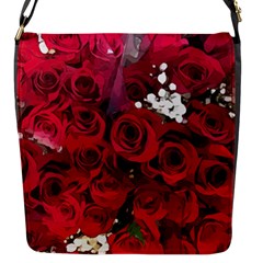 Roses Baby S Breath Bouquet Floral Flap Closure Messenger Bag (s) by Pakrebo