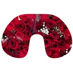 Roses Baby S Breath Bouquet Floral Travel Neck Pillows Back