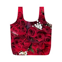 Roses Baby S Breath Bouquet Floral Full Print Recycle Bag (m) by Pakrebo