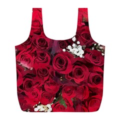 Roses Baby S Breath Bouquet Floral Full Print Recycle Bag (l) by Pakrebo