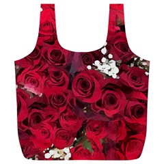 Roses Baby S Breath Bouquet Floral Full Print Recycle Bag (xl) by Pakrebo