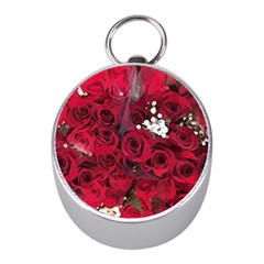 Roses Baby S Breath Bouquet Floral Mini Silver Compasses by Pakrebo