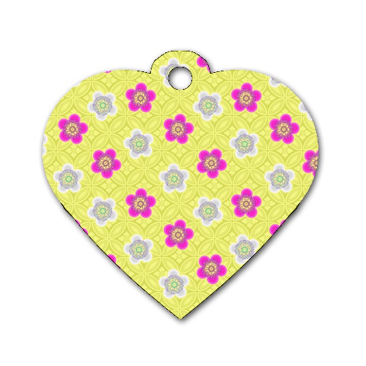 Traditional Patterns Plum Dog Tag Heart (Two Sides)