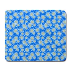 Hydrangea Blue Glitter Round Large Mousepads