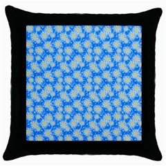 Hydrangea Blue Glitter Round Throw Pillow Case (black) by Pakrebo