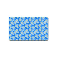 Hydrangea Blue Glitter Round Magnet (name Card) by Pakrebo