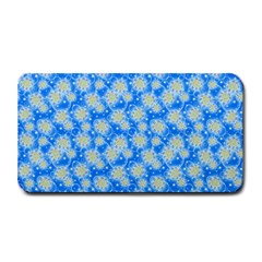 Hydrangea Blue Glitter Round Medium Bar Mats by Pakrebo