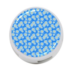 Hydrangea Blue Glitter Round 4-port Usb Hub (one Side) by Pakrebo