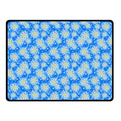 Hydrangea Blue Glitter Round Fleece Blanket (small) by Pakrebo