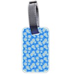 Hydrangea Blue Glitter Round Luggage Tags (Two Sides) Back