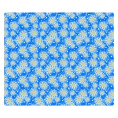 Hydrangea Blue Glitter Round Double Sided Flano Blanket (small)  by Pakrebo