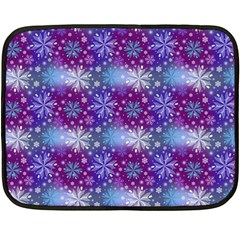 Snow White Blue Purple Tulip Fleece Blanket (mini) by Pakrebo