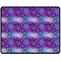 Snow White Blue Purple Tulip Fleece Blanket (medium)  by Pakrebo