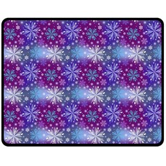 Snow White Blue Purple Tulip Double Sided Fleece Blanket (medium)  by Pakrebo