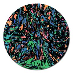 Tree Forest Abstract Forrest Magnet 5  (round) by Pakrebo