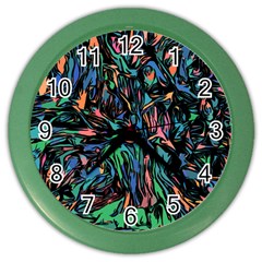 Tree Forest Abstract Forrest Color Wall Clock by Pakrebo