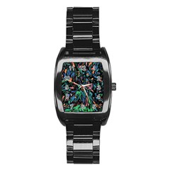 Tree Forest Abstract Forrest Stainless Steel Barrel Watch by Pakrebo