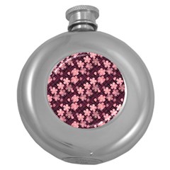 Cherry Blossoms Japanese Style Pink Round Hip Flask (5 Oz) by Pakrebo