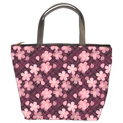 Cherry Blossoms Japanese Style Pink Bucket Bag by Pakrebo