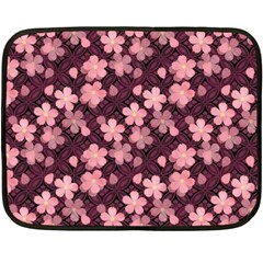 Cherry Blossoms Japanese Style Pink Double Sided Fleece Blanket (mini)  by Pakrebo